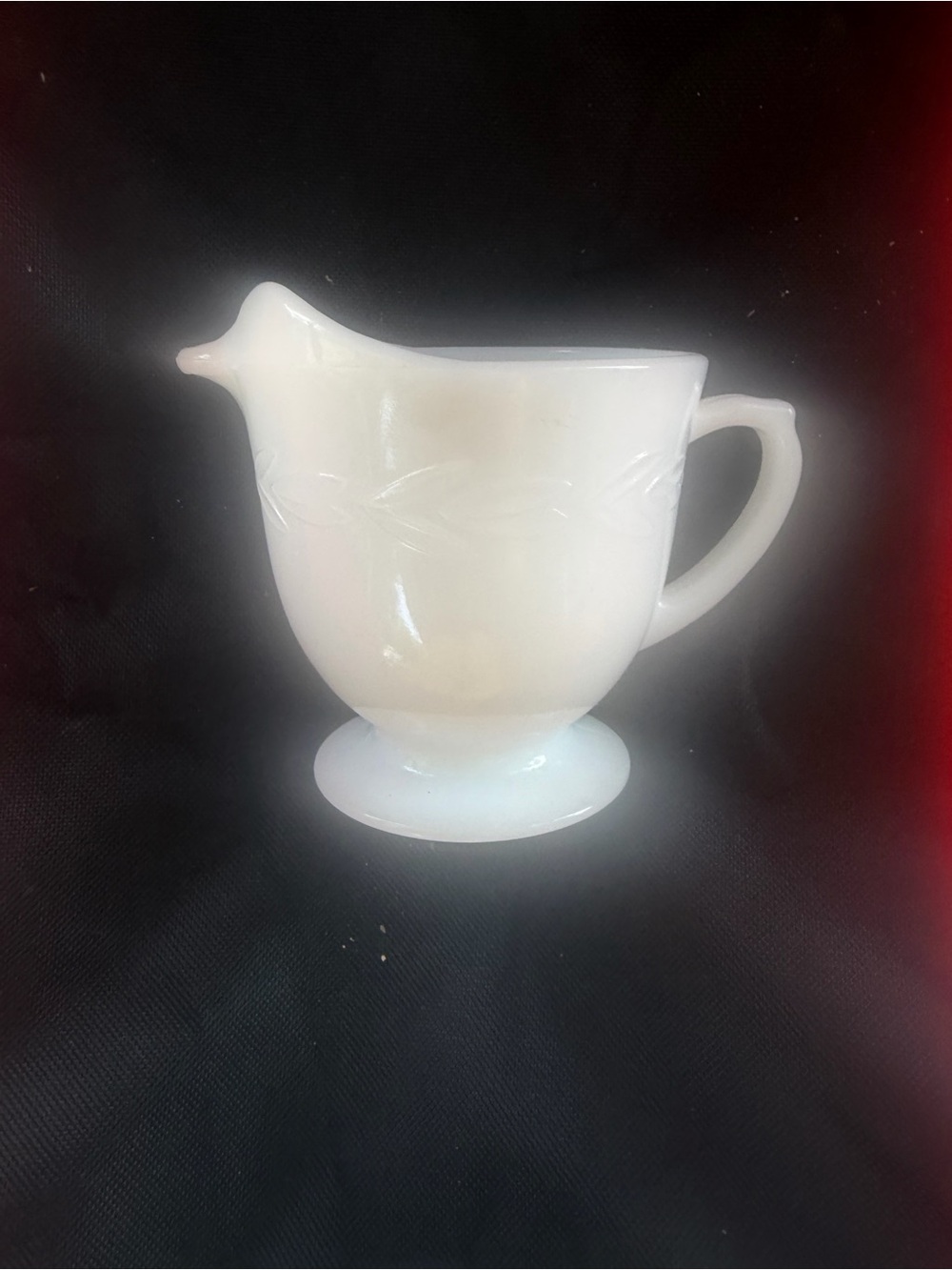 Vintage White Milk Glass Creamer Pitcher